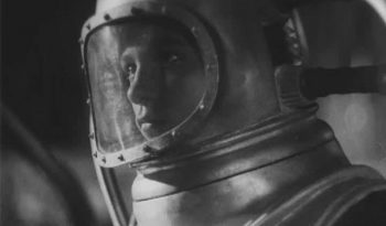 Ksenia Moskalenko as a cosmonaut in the sci-fi film Cosmic Voyage (1936)