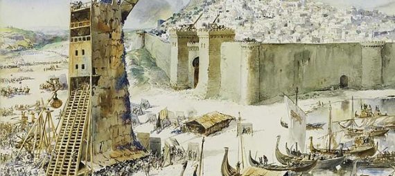 Depiction of the siege of Lisbon, 1147