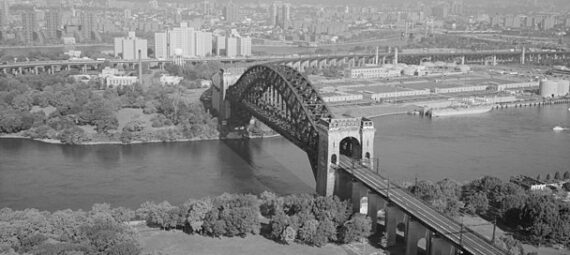 Hell Gate Bridge with Queens in the foreground