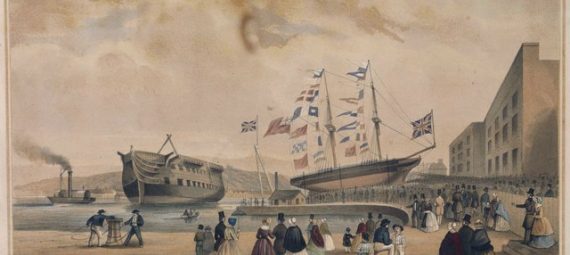 The launch of the Missionary ship the John Wesley at West Cowes, Isle of Wight, 23 September 1846
