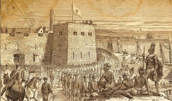 In August 1756, French soldiers and native warriors led by Louis-Joseph de Montcalm successfully attacked Fort Oswego.