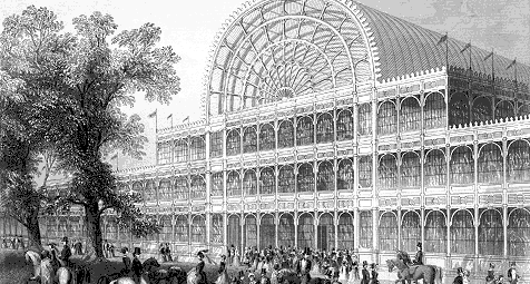 The Crystal Palace (1851) was one of the first buildings to have cast plate glass windows supported by a cast-iron frame