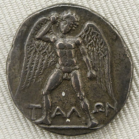 Silver didrachma from Crete depicting Talos, an ancient mythical automaton with artificial intelligence