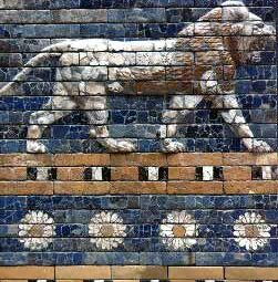Detail of a relief from the reconstruction of the Ishtar Gate