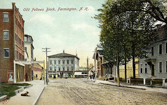 Central Street in 1908 - Farmington, New Hampshire