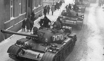 T-55A on the streets during Martial law in Poland.