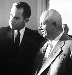 Khrushchev with Vice President Richard Nixon, 1959