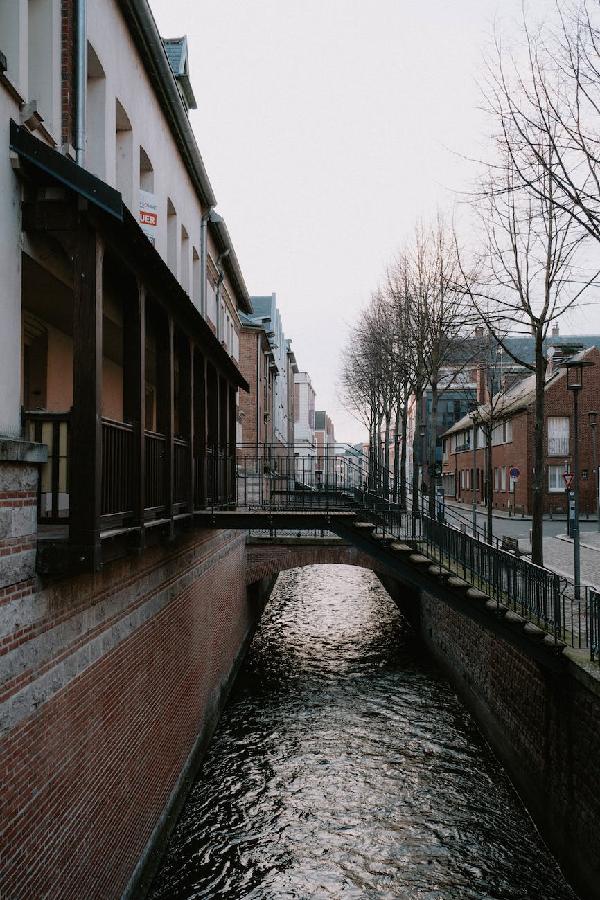 river in canal in town
