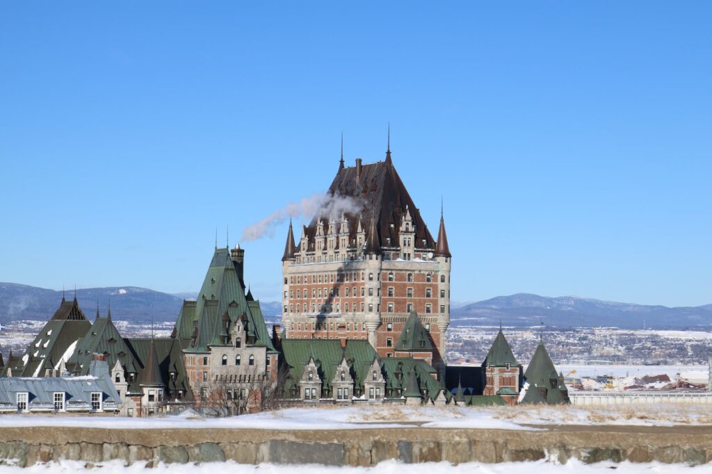 le chateau frontenac in quebec city quebec at winter
