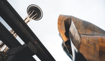 space needle and building near