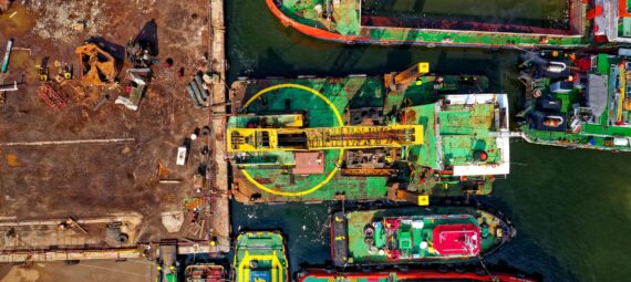 aerial photography of ships