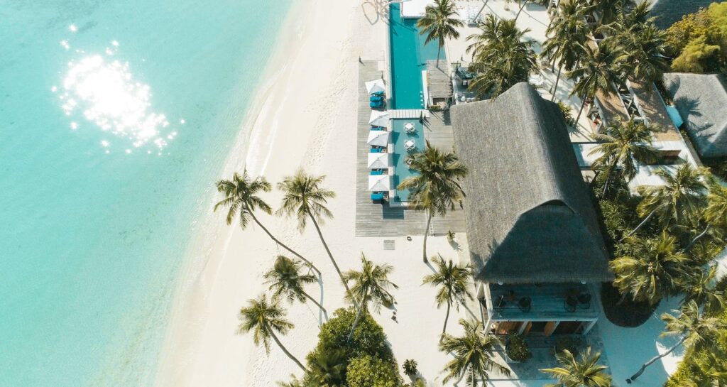 aerial view of beach resort