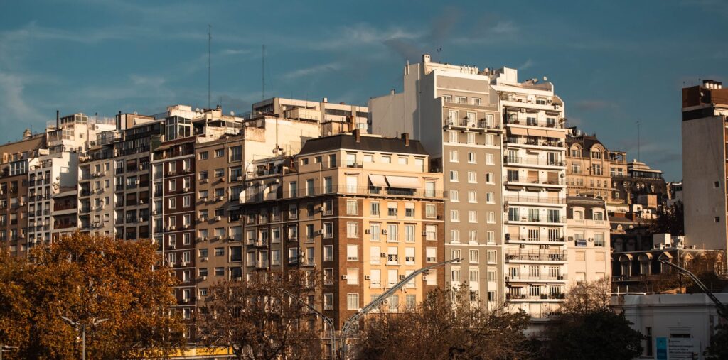 apartment buildings in city