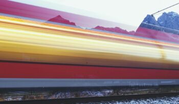 speeding train time lapse photo