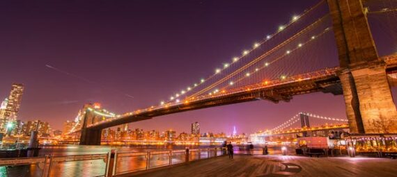 Photo by Artem Zhukov: https://www.pexels.com/photo/illuminated-suspension-bridge-5928114/